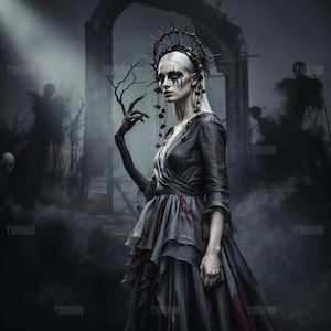 Thorned Queen – Gothic Dark Fantasy Digital Art Print by TimoDark | 1:1, 300 DPI Download