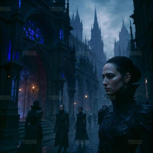 Sisters of the Gothic Spires – Dark Fantasy Digital Art by TimoDark | 1:1 300 DPI