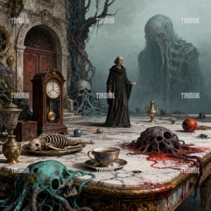 Dark Gothic Ritual Art Print – Shadow Entity, Occult Scene (Digital Download)