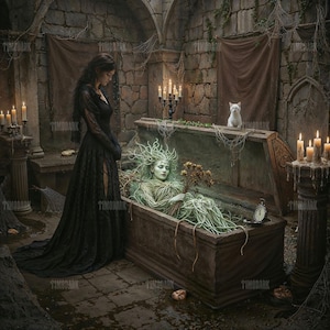 The Resurrection of Ivy – Gothic Fantasy Artwork by TimoDark | 1:1 300 DPI Digital Download