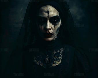 Dark Nun of Shadows – Gothic Horror Portrait by TimoDark | 1:1 300 DPI Digital Download