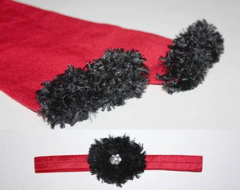 Red and Black Cardinals Atlanta Falcons Baby Leg Warmers and Headband Set