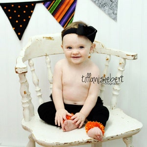 Orange and Black Halloween Baby Toddler Leg Warmers
