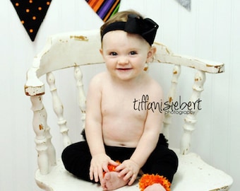 Orange and Black Halloween Baby Toddler Leg Warmers