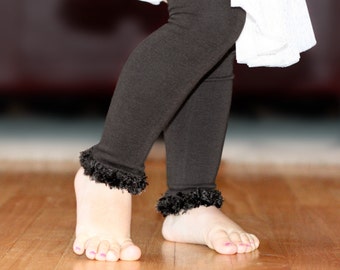 Black Fuzzy Baby Toddler Leg Warmers