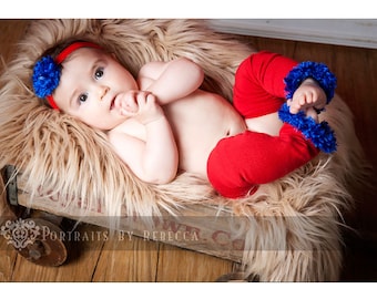Red and Blue New England Patriots New York Giants Dallas Texans Baby Leg Warmers and Headband Set