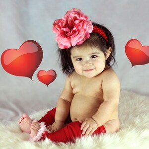 Red and Pink Valentines Day Baby Toddler Leg Warmers