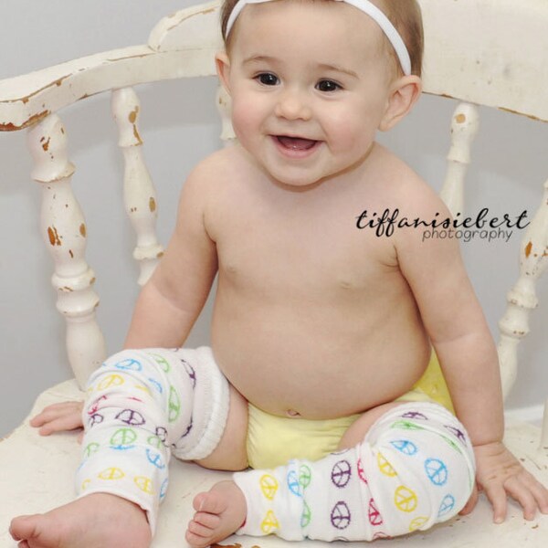 Rainbow Peace Baby Leg Warmers