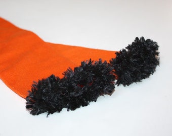 Orange and Black Fuzzy Halloween Baby Toddler Leg Warmers