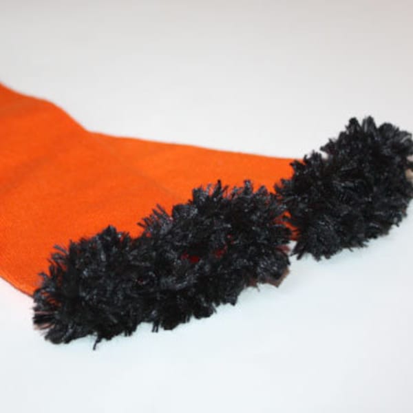 Orange and Black Fuzzy Halloween Baby Toddler Leg Warmers