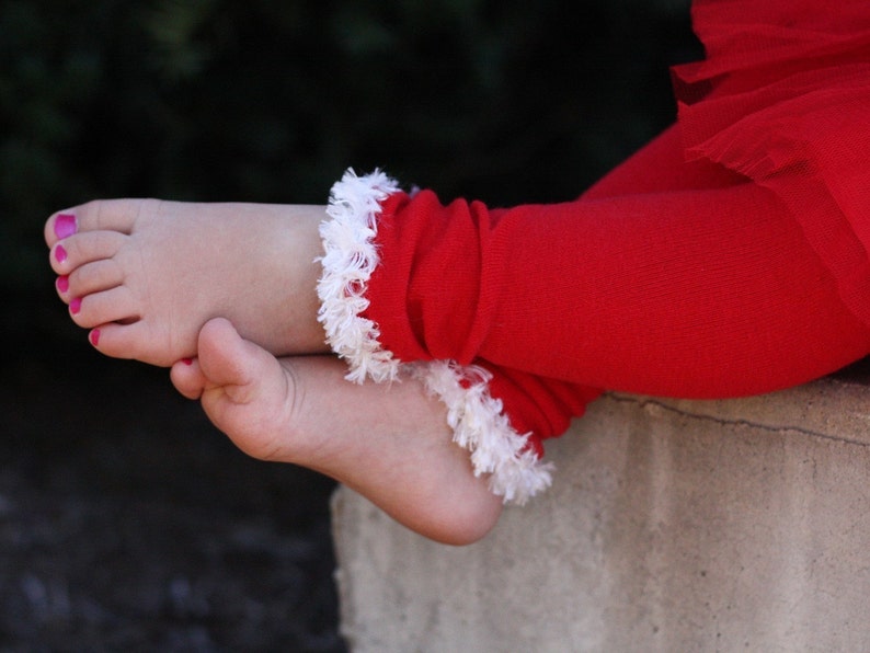 Red and White Christmas Baby Leg Warmers Etsy