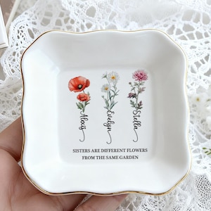Schwestern sind verschiedene Blumen aus demselben Garten, Ringschälchen für Schwester, Besties Blumenringhalter, Freundschaftsringschälchen