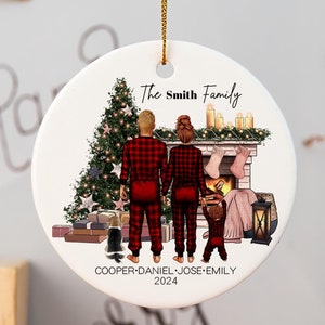 Custom Family Ornament 2024, Personalized Family with Children Ornament, Family with Pets Christmas Ornament, Grandparent Ornament