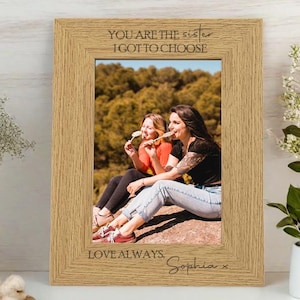 Personalized Christmas Sisters Gift | Custom Text Photo Frame | Big Sister Birthday Gift | Family Picture Frame | Sister Gift from Sibling