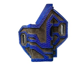 One-of-a-kind Handmade Futuristic Leather Holster for Glock G20 OWB  (Blue) (weapon NOT included)