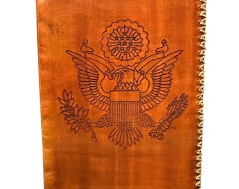 Customizable Leather Passport Wallet Holder, handmade in the US, (shown in Gold) (choose your color)