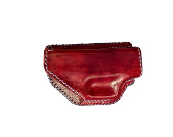 Customizable Glock 43X leather Holster IWB or OWB (shown in mahogany) (choose your color),handmade in the US