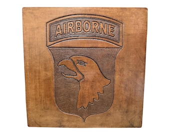 Handpunziertes 12" x 12" Leder Patch der US Army in der Luftlandearmee (12" x 12"")