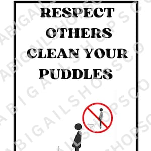 Funny Bathroom Pee Sign - Instant Download