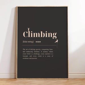 Rock Climbing Wall Art | Digital Climber Print | Inspirational Mountaineering Poster | Gift for Climbers | Bouldering Adventure Decor