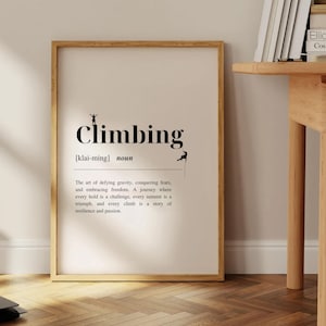 Arte mural de escalada en roca / Impresión digital de escalador / Póster inspirador de montañismo / Regalo para escaladores / Decoración de aventuras de búlder