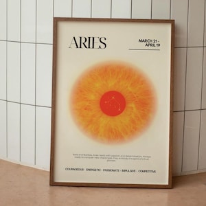 Aries Zodiac Art Print | Modern Aries Wall Art | Astrology Poster | Aries Constellation Decor | Star Sign Print | Zodiac Poster