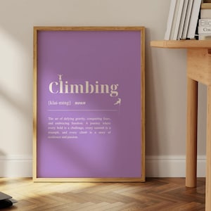 Rock Climbing Wall Art | Digital Climber Print | Inspirational Mountaineering Poster | Gift for Climbers | Bouldering Adventure Decor