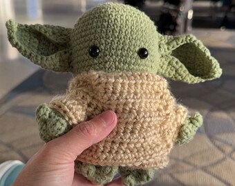 Crochet Baby Yoda The Child Grogu Amigurumi Stuffed Plushie