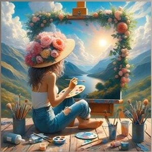 Seeing the world through her art | Ultra HD | Digital printable artwork | Wall Art | Instant download | 300 dpi