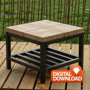 PDF Download, DIY Coffee Table Plan, Square Table with Storage Shelf, Easy coffee Table Plan, Easy build coffee table
