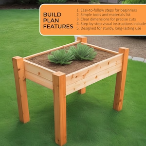 DIY Elevated garden planter plans pdf- Garden box plan- DIY planter box- wood build plan- Pdf File DIY Plan