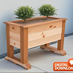 DIY Tall Elevated Raised Planter Box Build plan/ DIY Plans/woodworking plan/PDF plans