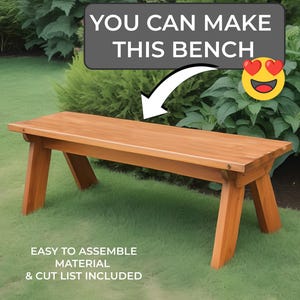 DIY Outdoor Garden Bench Build Plan, Step by step PDF DIY Plan, Diy furniture/ Backyard Plans