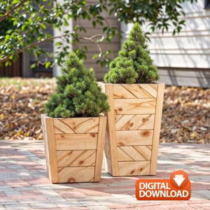 Tall Planter Woodworking Plans: DIY Garden Decor (PDF Download)