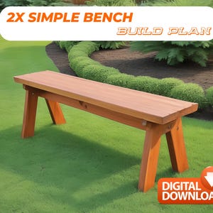 Simple Outdoor Bench Plan- Build plan/Woodworking Plan/backyard bench plan- PDF Build Plan