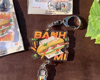 Banh Mi Sandwich Acrylic Keychain | Vietnamese Foodie Gift + Sticker