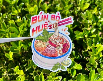 Bun Bo Hue Sticker | Vietnamese Noodle Soup, Holographic Die-cut
