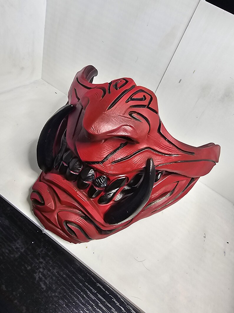 3D Printed Oni Demon Mask – Horror Cosplay Faceplate Costume Accessory ...