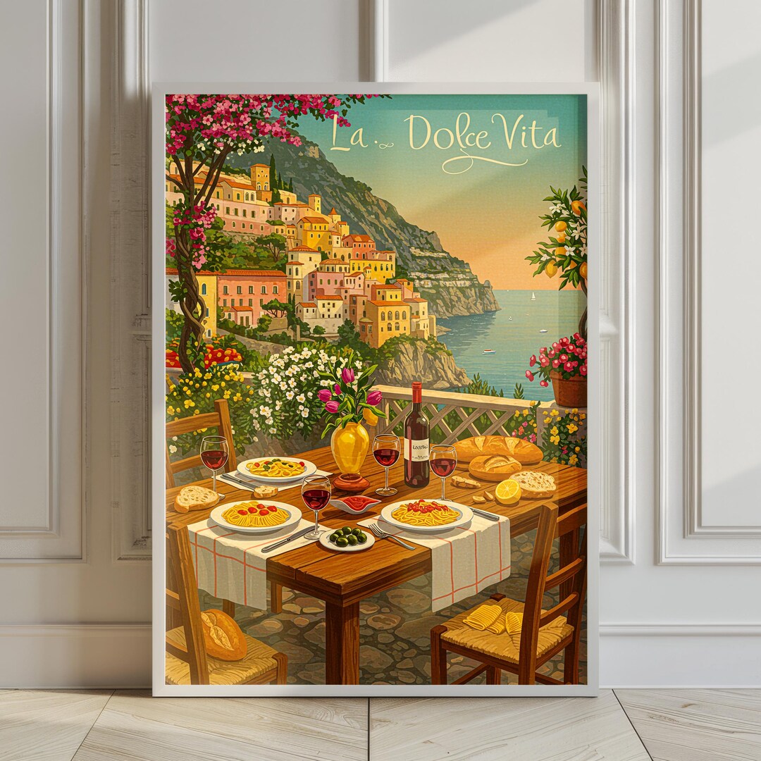 300 mediterranean kitchen posters bundle, retro café... Mediterranean Food Poster – Italian Kitchen Wall Art – Al Fresco Dining ...