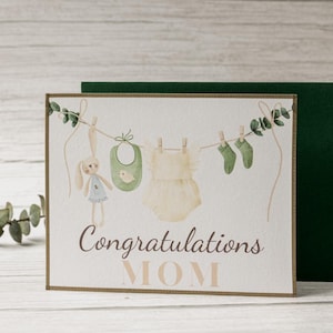 Belle carte postale pour les futures mamans – Édition bébé fille avec événements du mois | Papier et enveloppe respectueux de l'environnement de haute qualité