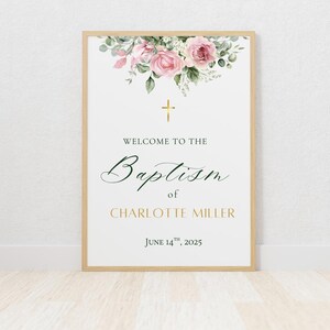Printed Baptism Welcome Sign | Personalized Poster | Elegant, Ready-to-Use, Eco-Conscious & High-Quality Prints