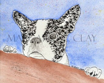 Boston Terrier, Inspirational Art, Original Art, Animal Painting,  Joyful Art, Dog Art, Wall Hangings, Paintings, Gift, Free Shipping