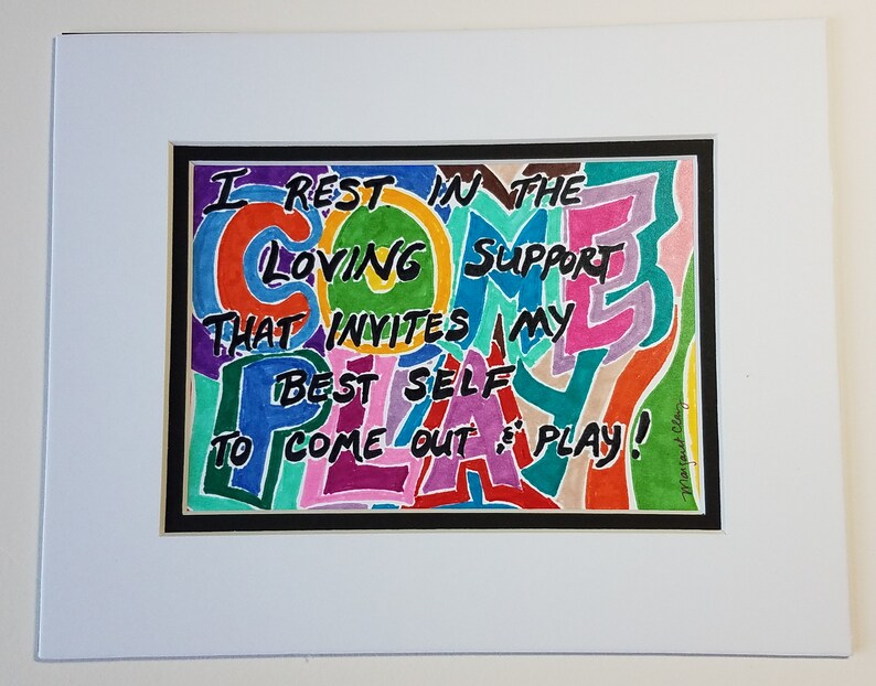 Inspirational Gift Encouragement Gift Free Shipping Spiritual Affirmation Original Sharpie Art