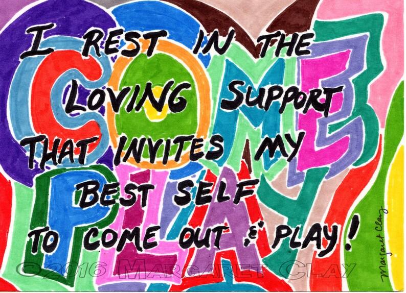 Inspirational Gift Encouragement Gift Free Shipping Spiritual Affirmation Original Sharpie Art