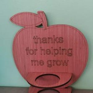 Gracias por ayudarme a crecer – Portavelas de madera sostenible “Gracias por ayudarme a crecer” – Para plantas o velas