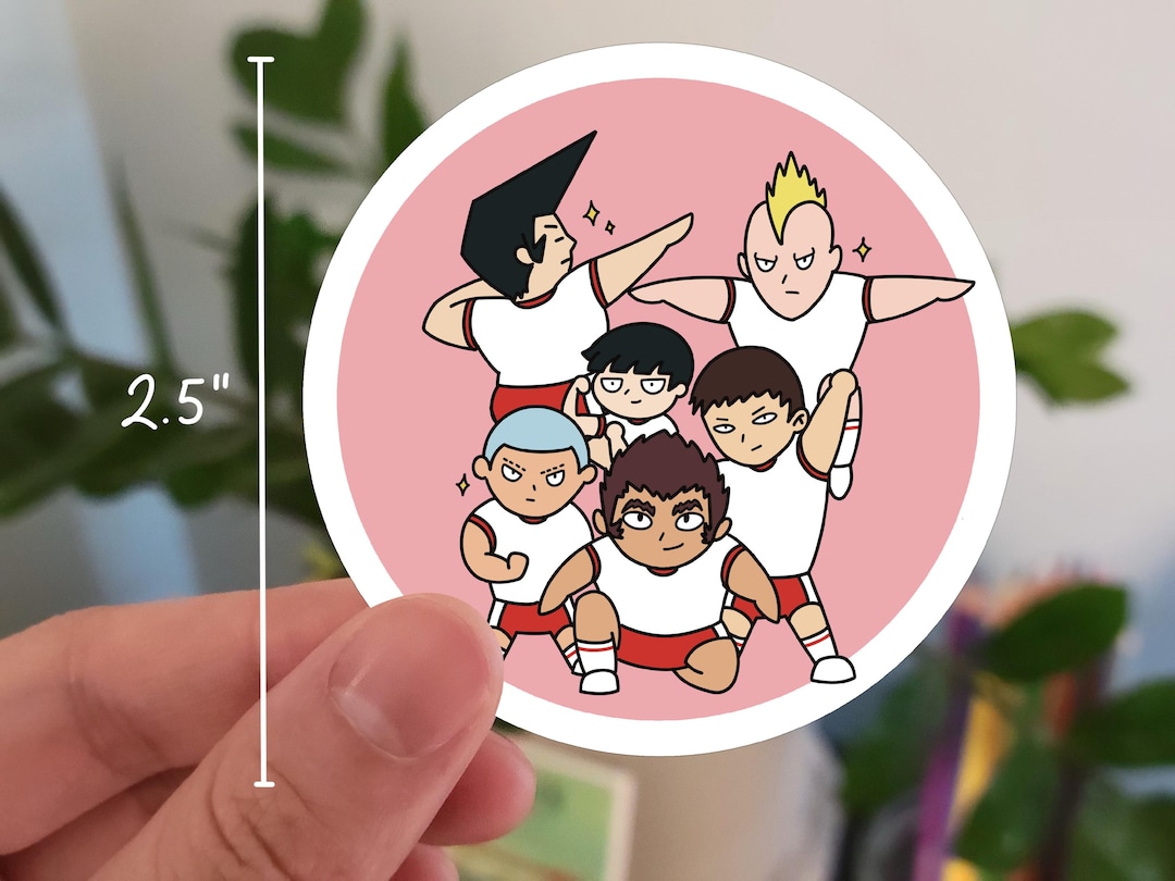 Mob Psycho Body Improvement Club Sticker | Cute Funny Anime Decal ...