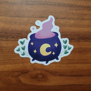 chaudron magique de lune bouillonnante de Zazzle.be Liste d'envies Vous avez des idées ? Sticker mignon de chaudron d'Halloween de | Agenda Bullet Journal pour ordinateur portable