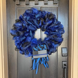 Thin Blue Line Wreath