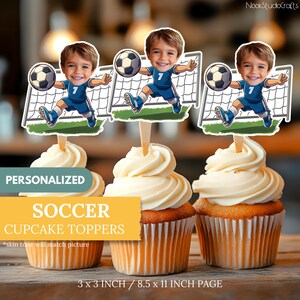 Fußball Cupcake Toppers | Personalisierte Party Dekor | Benutzerdefinierte Kuchendekorationen | Digitaler Download