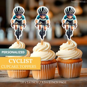 Personalized Cyclist Cake Topper | Transform Your Photo Into a Fun Cycling Champion for Your Celebration